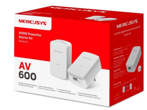 Powerline TP-Link MP300 KIT AV600 Starter Kit, Adaptadores Powerline 600 Mbps