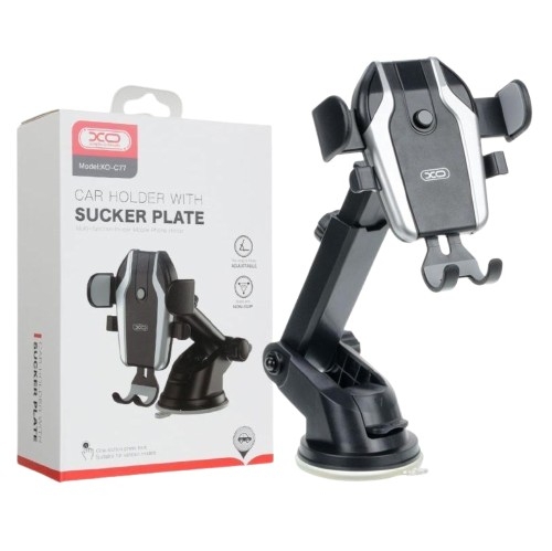 Suporte Universal XO C77 - para Telemóvel, Tablier ou Vidro, Preto