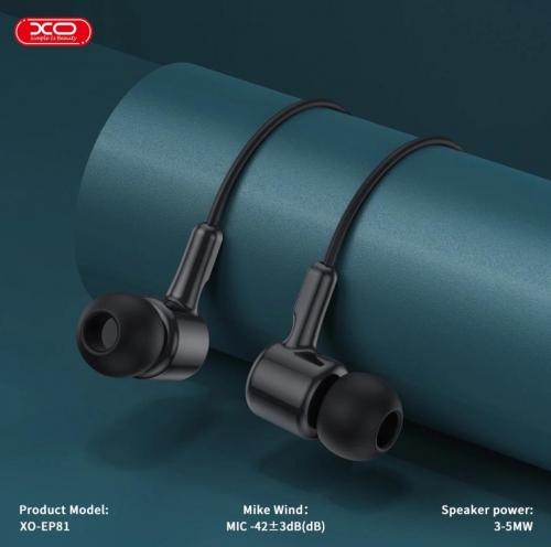 Auriculares XO EP81 - Intra-Auriculares com Fio USB-C, Preto