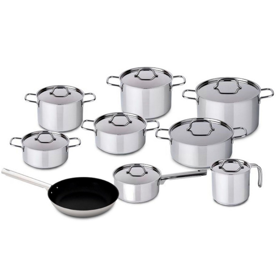 Trem de Cozinha SILAMPOS Athena – 9 Peças, Aço Inox, Indução
