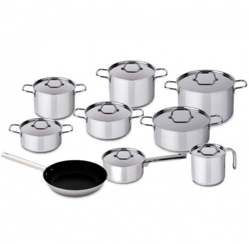 Trem de Cozinha SILAMPOS Athena – 9 Peças, Aço Inox, Indução