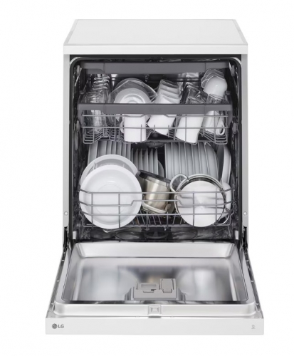 Máquina de Lavar Loiça LG DF273FWS – 14 Talheres, 8 Opções, QuadWash, TrueSteam, Classe A, Branca