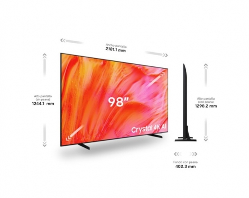 TV Samsung Crystal UHD 98" U9005H 4K Smart TV – Vision AI, Processador NQ4 AI Gen2, 144Hz VRR, HDR10+, Tizen, Wi-Fi, Bluetooth – TU98U9005HUXXC