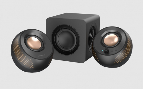 Colunas Creative Pebble X Plus 2.1 USB-C e Bluetooth 5.3, com subwoofer, até 30 W RMS, RGB personalizável, Hi-Res Audio, pretas. - 51MF1730AA000