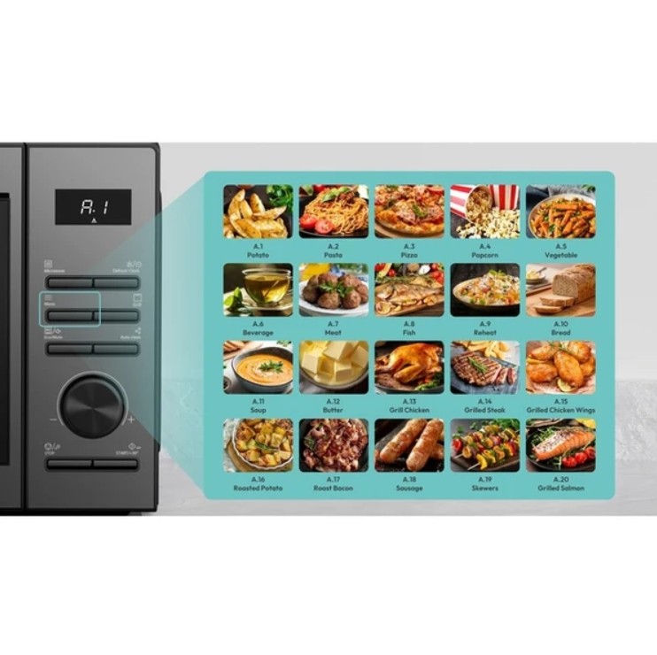 Micro-ondas Candy 23 L – 800 W – Grelhador 1000 W – 20 Programas – Preto