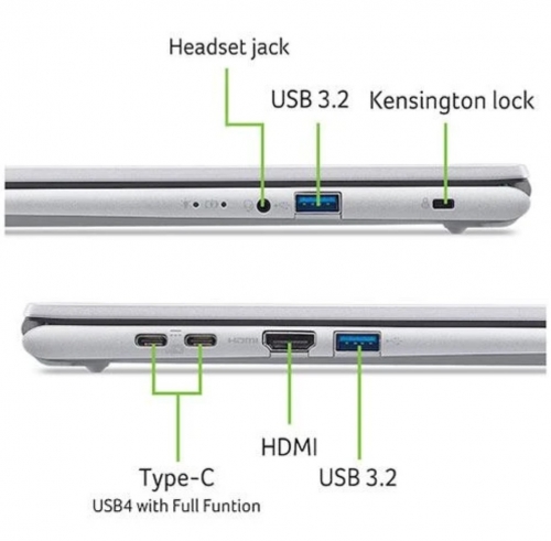 Portátil ACER Aspire Go 15 AG15-72P CORE 5 120U 15.6INCH FHD 16GB DDR4 512GB PCIe NVMe SSD UMA Win11 Home - NX.JTREB.005