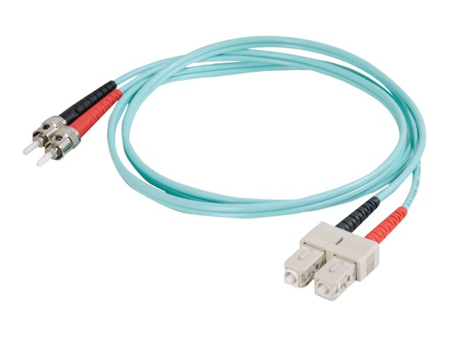 C2G SC-ST 10Gb 50/125 OM3 Duplex Multimode PVC Fiber Optic Cable (LSZH) - cabo de rede - 10 m - 10 m - aqua , 85527