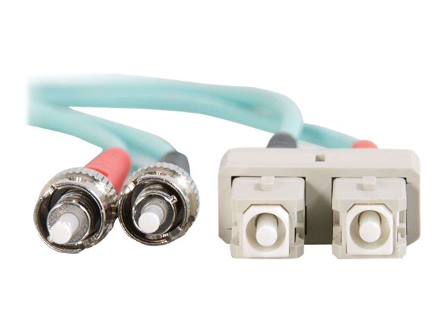 C2G SC-ST 10Gb 50/125 OM3 Duplex Multimode PVC Fiber Optic Cable (LSZH) - cabo de rede - 10 m - 10 m - aqua , 85527