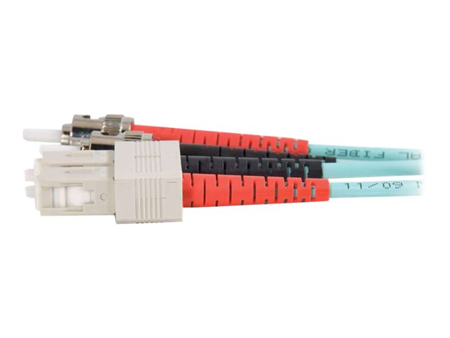 C2G SC-ST 10Gb 50/125 OM3 Duplex Multimode PVC Fiber Optic Cable (LSZH) - cabo de rede - 10 m - 10 m - aqua , 85527