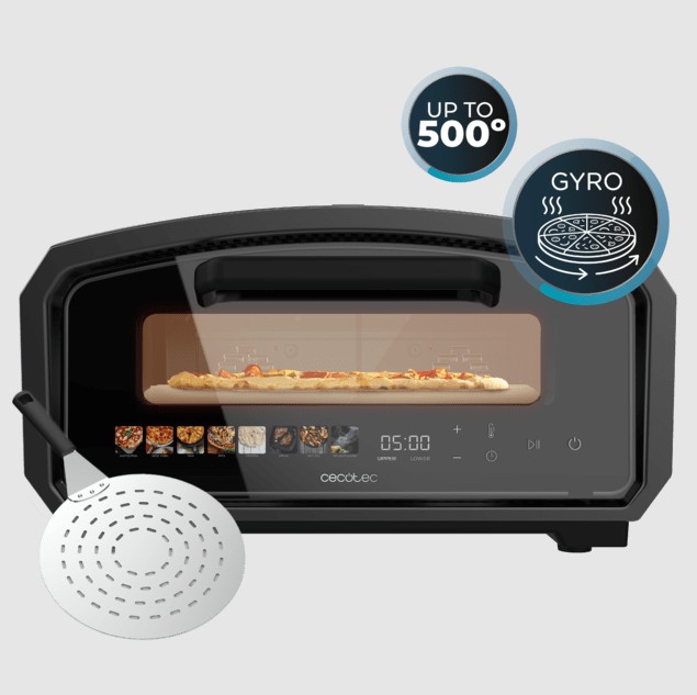 Forno de Pizza Cecotec Pizza&Co 500 Gyro 500 ºC com Pedra Giratória e 8 Menus