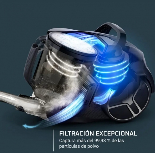 Aspirador de trenó sem saco Rowenta Compact Power XXL RO4B31EA, 900 W, 2,5 L, tecnologia ciclónica, filtro 3 níveis.