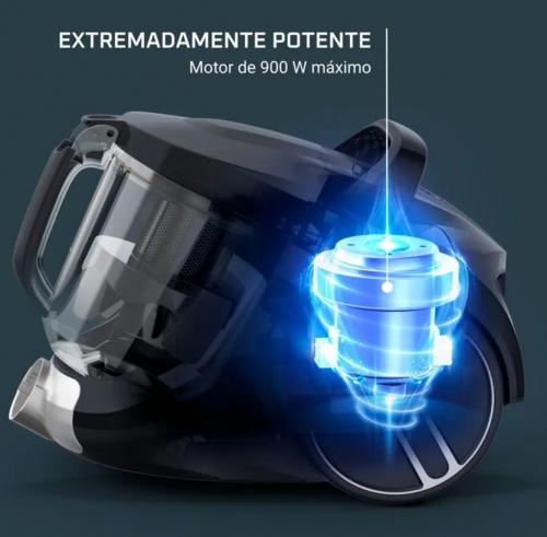 Aspirador de trenó sem saco Rowenta Compact Power XXL RO4B31EA, 900 W, 2,5 L, tecnologia ciclónica, filtro 3 níveis.