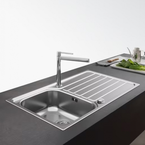 Lava-loiça Franke SKX 611-86, encastre, 1 cuba, escorredor direito, inox escovado, 860 × 500 mm – 101.0714.035