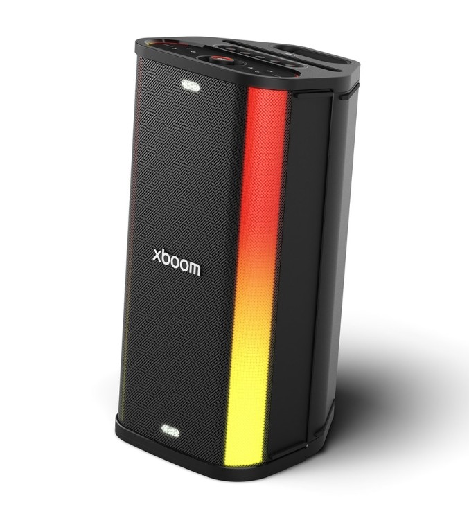 Coluna portátil LG XBOOM Stage501, 220 W, Bluetooth 6.1, 2.2 canais, USB-A, USB-C, AUX 3,5 mm, 2x Mic/Guitar 6,3 mm, bateria 99,1 Wh – STAGE501