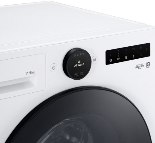 Máquina de Lavar e Secar Roupa LG W4X7016TLB – 11/6 kg – AI DD – TurboWash360 – Steam