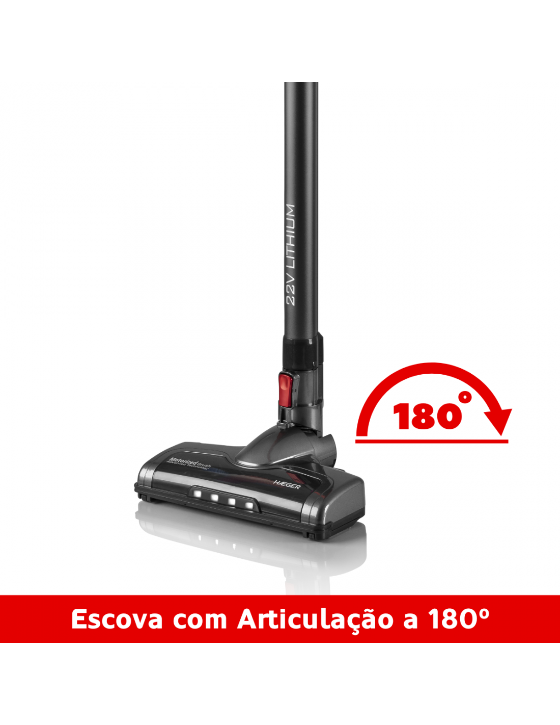Aspirador Vertical Sem Fios HAEGER Jupiter II Plus 22,2V 40min 600ml HEPA Preto