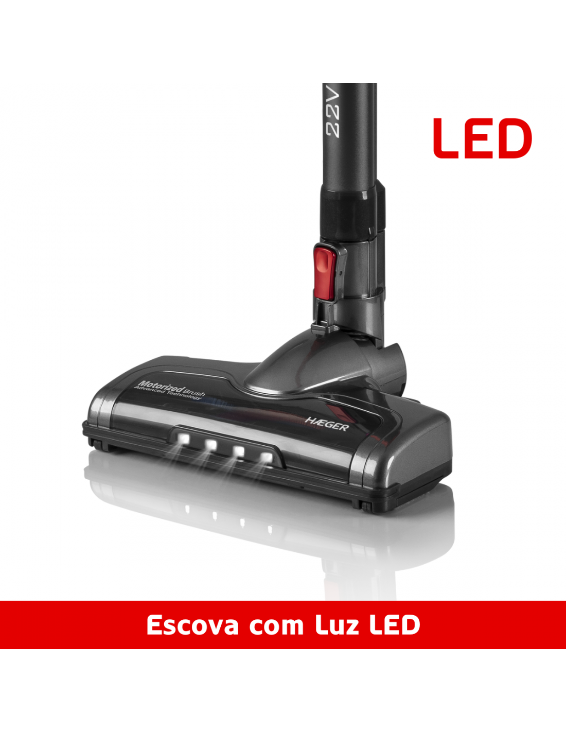 Aspirador Vertical Sem Fios HAEGER Jupiter II Plus 22,2V 40min 600ml HEPA Preto