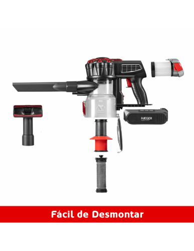 Aspirador Vertical Sem Fios HAEGER Jupiter II Plus 22,2V 40min 600ml HEPA Preto