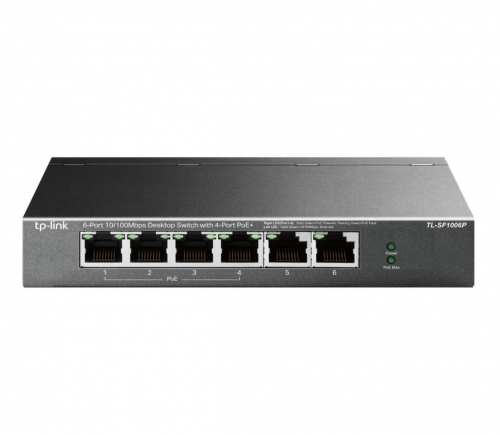 Switch TP-Link TL-SF1006P 6 Portas 10/100 Mbps com 4 Portas PoE+