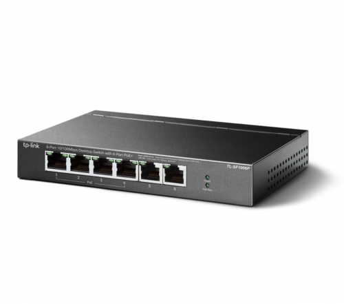 Switch TP-Link TL-SF1006P 6 Portas 10/100 Mbps com 4 Portas PoE+