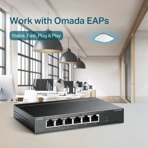 Switch TP-Link TL-SF1006P 6 Portas 10/100 Mbps com 4 Portas PoE+