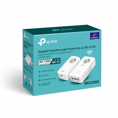 Powerline TP-Link TL-WPA8631P KIT- AV1300 Gigabit Wi-Fi AC Dual Band