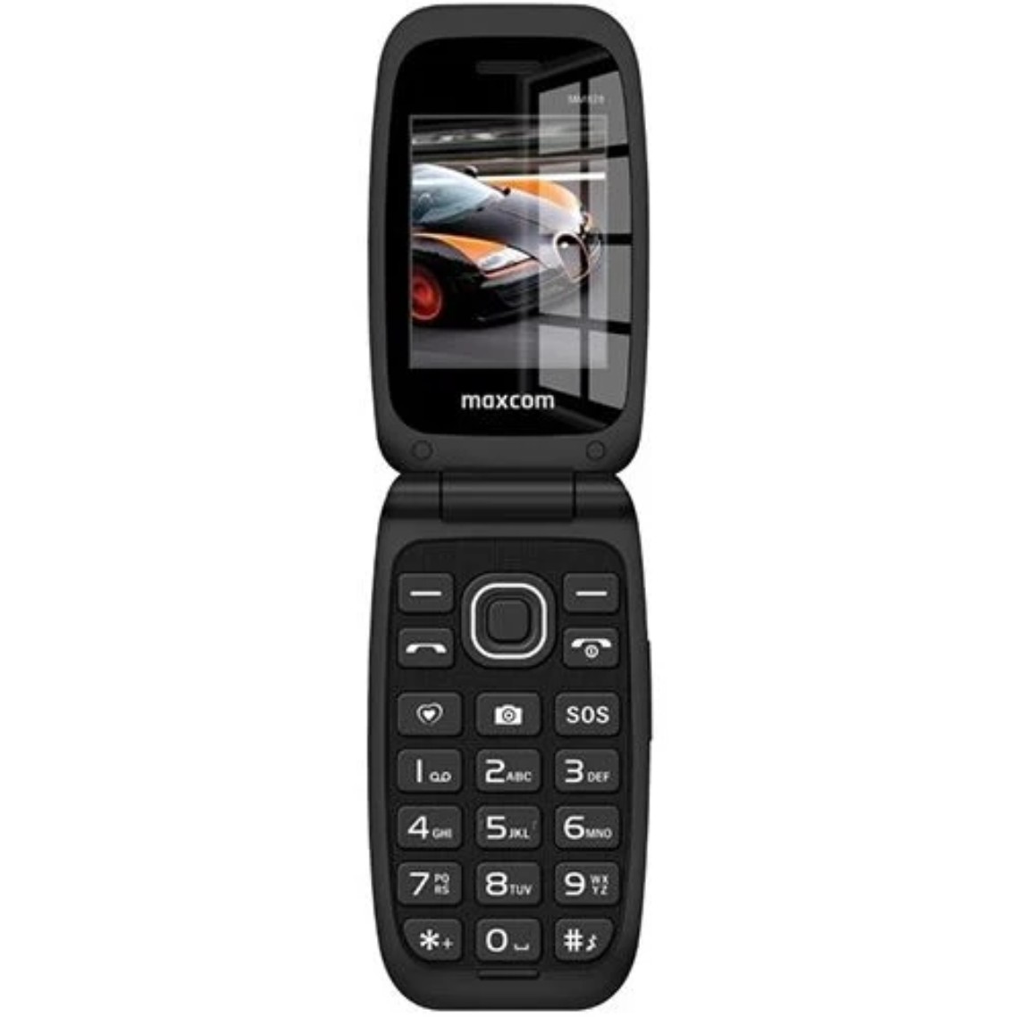 Telemóvel MAXCOM MM828 4G Dual SIM com Tampa, Ecrã de 2,4" e Botão SOS Preto