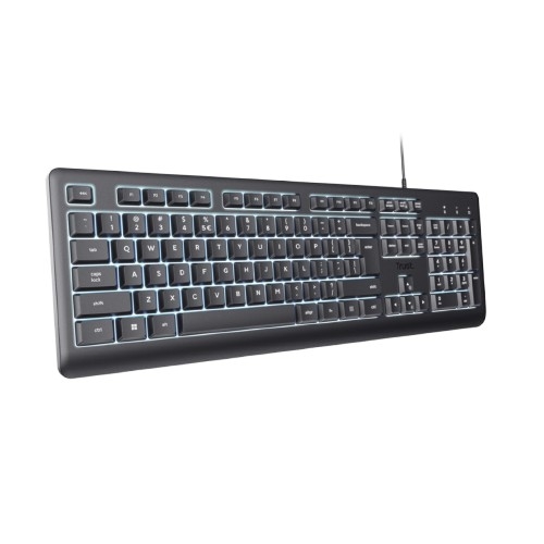 Teclado Trust Primo Illuminated Keyboard PT - USB Retroiluminado Preto – 26352