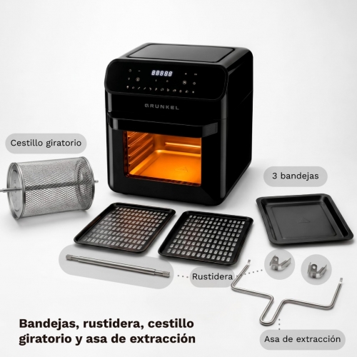 Fritadeira Sem Óleo Grunkel BLACKFRYEROVEN – 12 Litros, 1500 W, 12 Programas, Display Digital