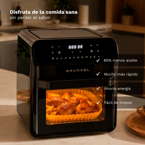 Fritadeira Sem Óleo Grunkel BLACKFRYEROVEN – 12 Litros, 1500 W, 12 Programas, Display Digital