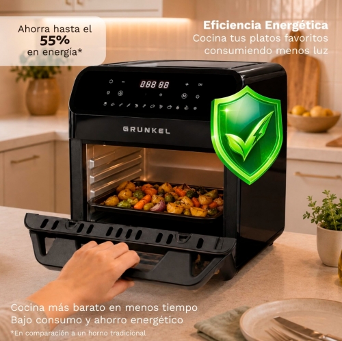Fritadeira Sem Óleo Grunkel BLACKFRYEROVEN – 12 Litros, 1500 W, 12 Programas, Display Digital