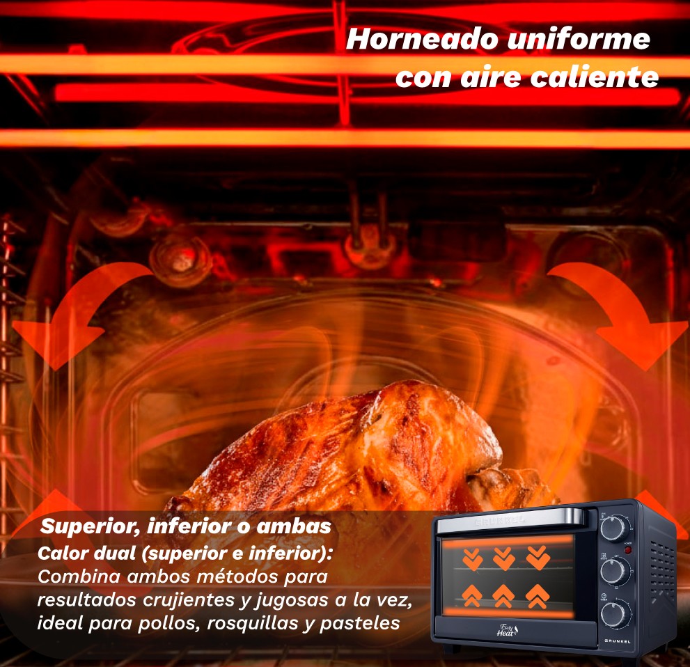 Mini Forno Elétrico GRUNKEL HR-23EASY 23L 1600W Preto/Inox com Temporizador de 60 Minutos