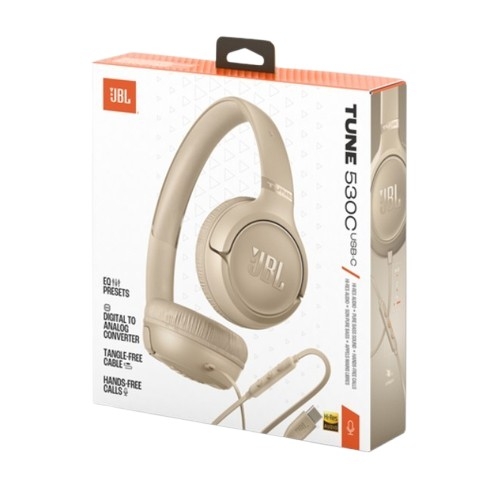 JBL HEADPHONES TUNE T530 USB-C BEGE - JBLT530USBCBEG