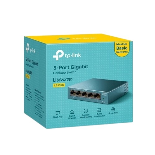 Switch TP-Link LS105G - Gigabit 5 Portas RJ45 10/100/1000 Mbps