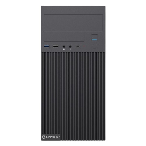Caixa Micro-ATX UNYKAch AERO C260 – USB Type-C, Fonte 500W, Preto – UK52260