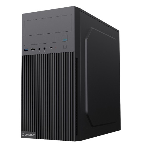 Caixa Micro-ATX UNYKAch AERO C260 – USB Type-C, Fonte 500W, Preto – UK52260
