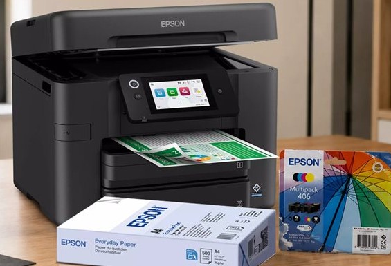 Impressora Multifunções Epson WorkForce Pro WF-4930 A4 a Cores com Fax, Wi-Fi e Duplex Automático – C11CM03402