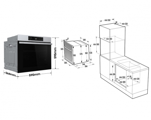 Forno Pirolítico de Encastre Hisense BI64223EPX – 78 L, Classe A++, Air Fry, Inox