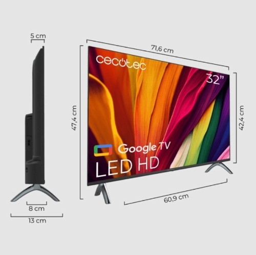Smart TV Cecotec A3 Series ALH40032 - LED 32" HD com Google TV