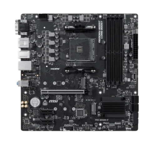 Motherboard MSI PRO B550M-P - Micro-ATX AMD B550 AM4, DDR4, PCIe 4.0, 2x M.2