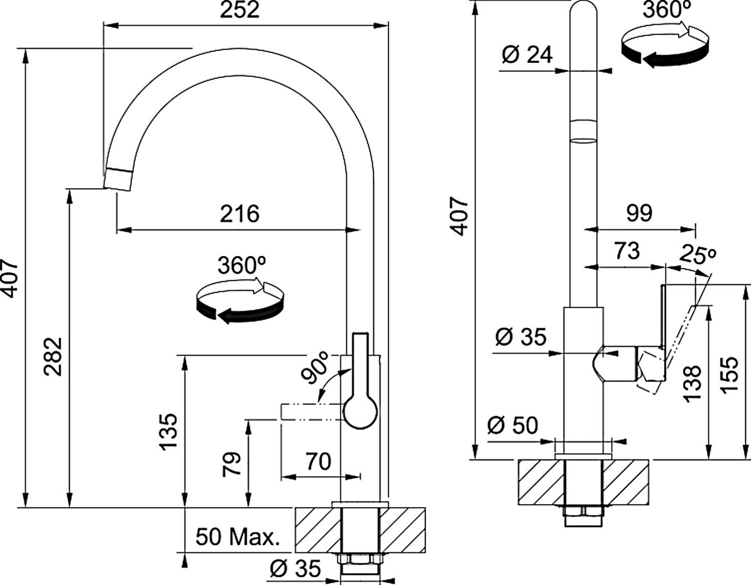 Misturadora de Cozinha Franke Maris Slim J Cromada – 115.0728.384