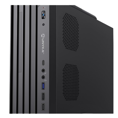 Caixa Micro-ATX Desktop Slim UNYKAch UK2012 – USB Type-C, Fonte SFX 300W 80 Plus Bronze, Preto – UK52012BZ
