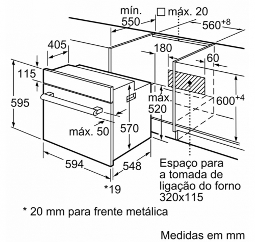 Forno Multifunções de Encastrar Bosch HBF114BS1, 66 L, Inox, Classe Energética A