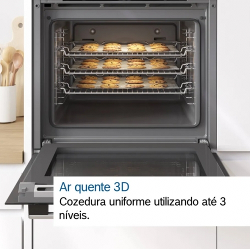 Forno Multifunções de Encastrar Bosch HBF011BR0, 66 L, Inox, Classe Energética A