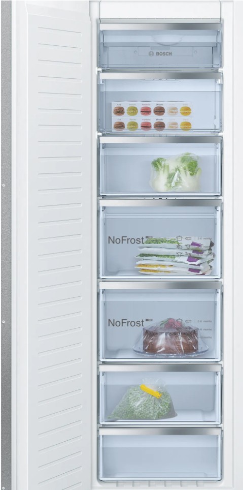Arca Vertical de Encastre Bosch GIN81ACD0 No Frost, 212 L, Classe Energética D, Série 6