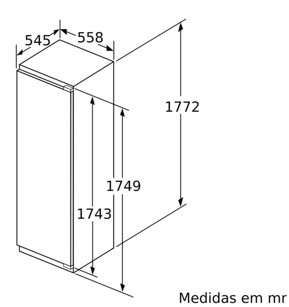 Arca Vertical de Encastre Bosch GIN81ACD0 No Frost, 212 L, Classe Energética D, Série 6