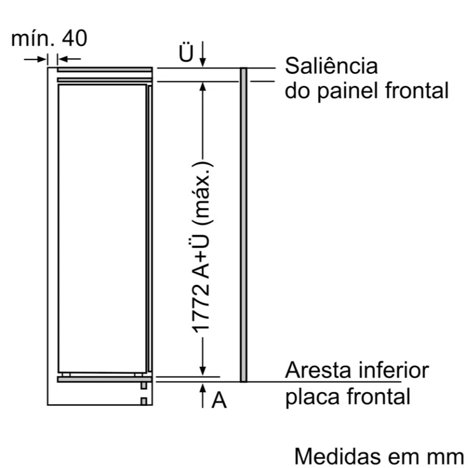 Arca Vertical de Encastre Bosch GIN81ACD0 No Frost, 212 L, Classe Energética D, Série 6