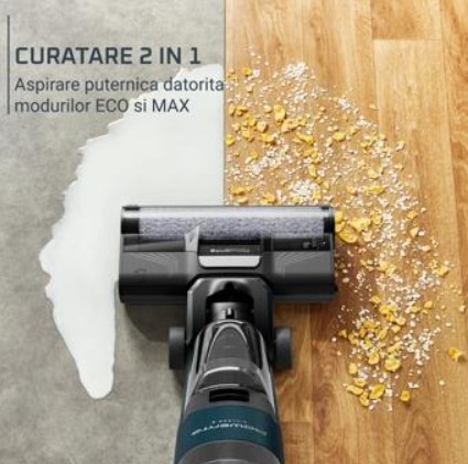 Aspirador Lava e Aspira Rowenta X-Clean 2 GZ2251E0 – Wet & Dry 2 em 1, Sem Fios, 35 min, Modos ECO/MAX, Autolimpeza – Preto/Azul