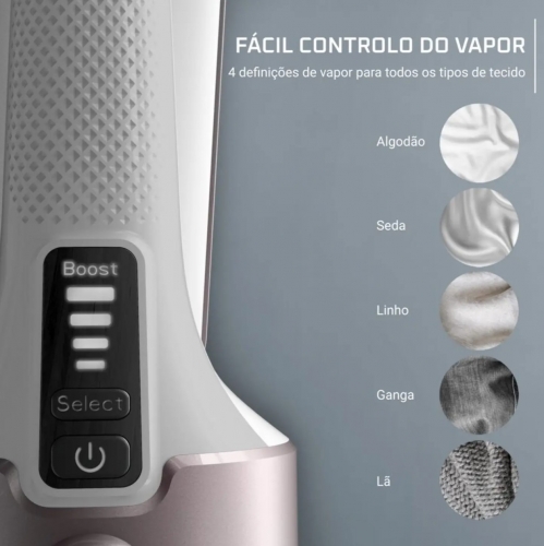 Escova de Engomar a Vapor ROWENTA Pure Force DR8722F0 1800W 35g/min 2 em 1 com Modo Boost e Depósito de 180ml