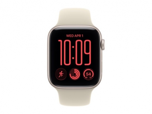 Apple Watch SE 3 GPS 44 mm – Alumínio Estrelado, Pulseira Desportiva Areia M/L, 64 GB – MJL54QL/A
